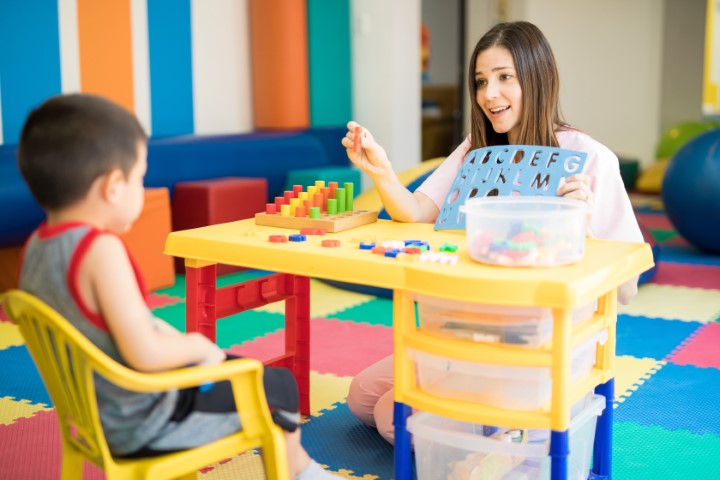 A child with a month planner